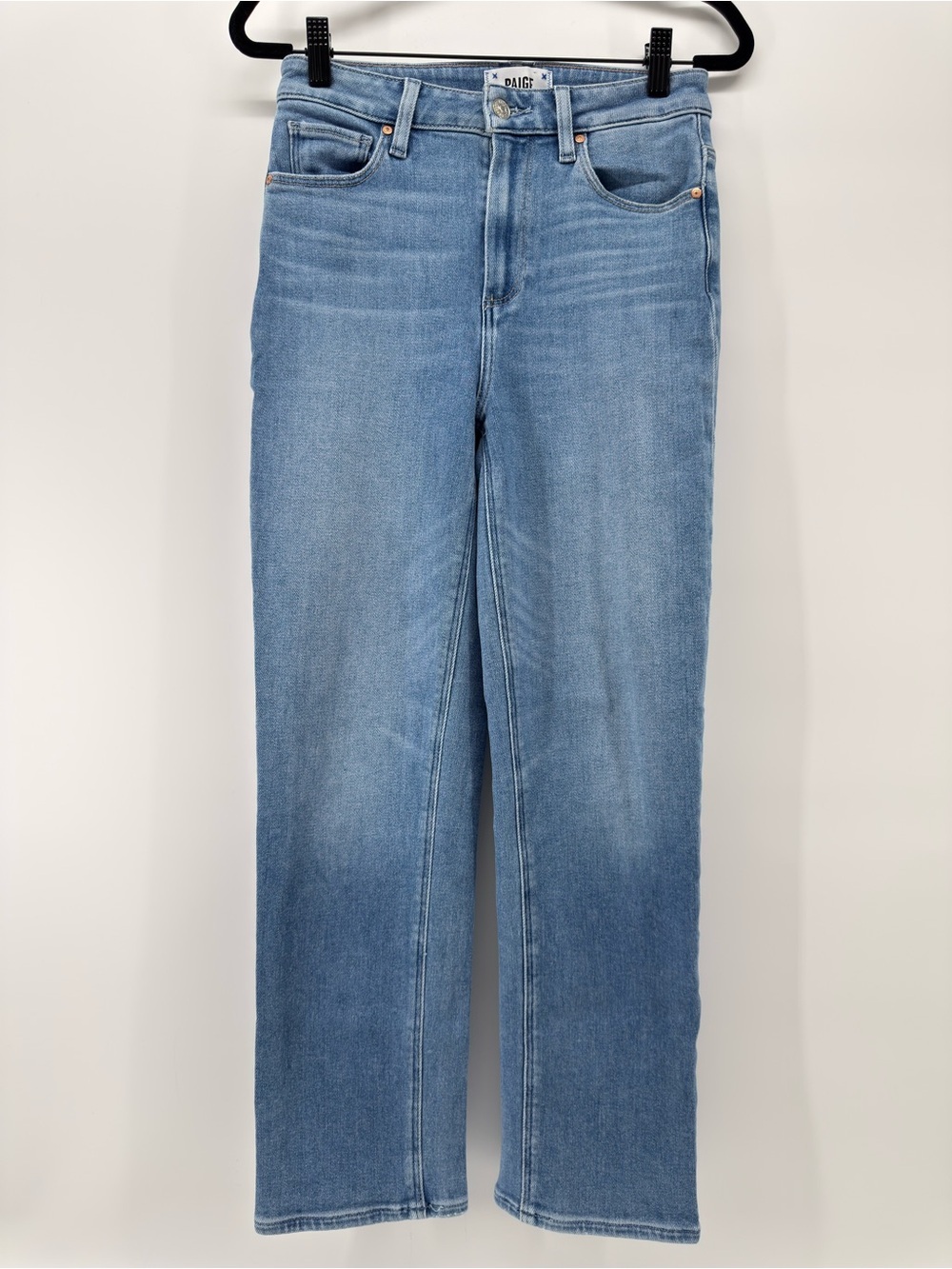 PAIGE Stella Crop Straight Leg Jeans Sz 26 High Rise blue stretch